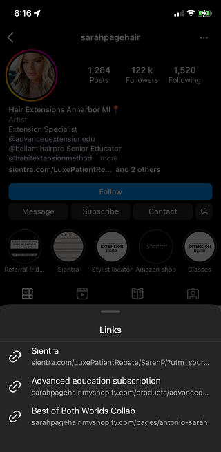 Instagram expanding to multiple links in user bios
