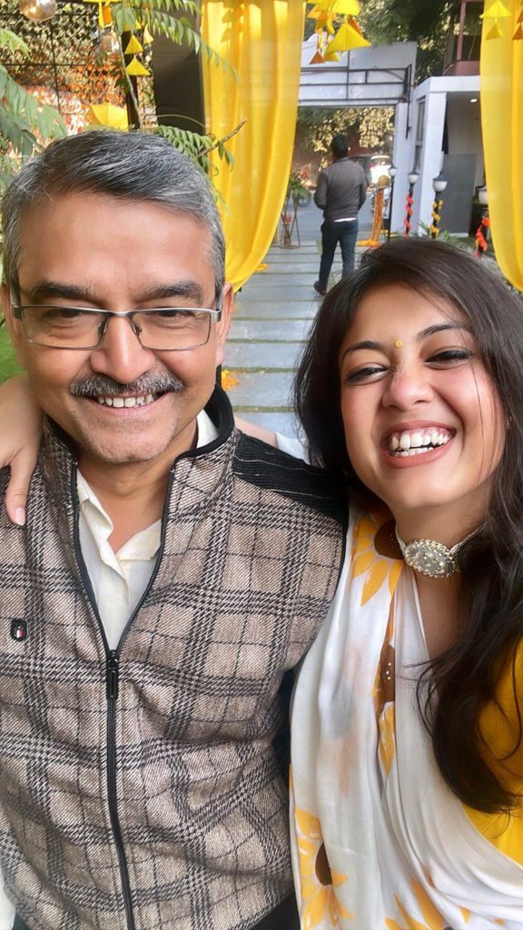 Harshita Gupta with her father