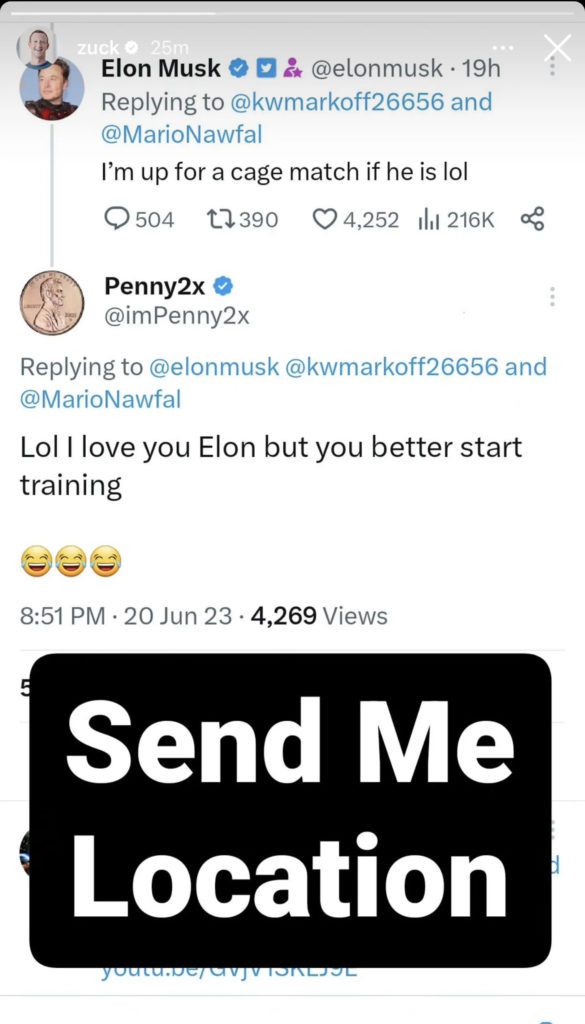 Mark's Instagram Story Screenshot