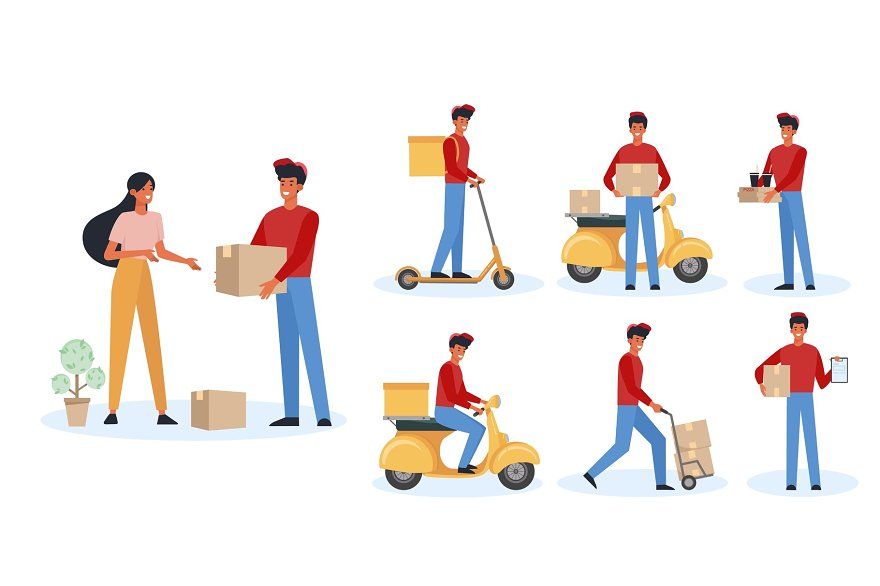 Food-deliveryman-flat-vector - Social Nation Siddhesh Lokare builds relax station for delivery personnel