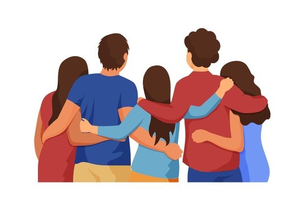 Free-Vector-_-People-spending-time-together-youth-day-event - Social Nation Community building in Amine in India through Crunchyroll