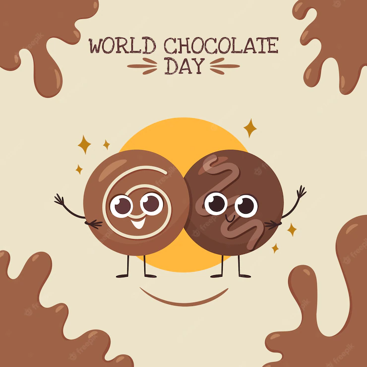 Premium-Vector-_-World-chocolate-day-hand-drawn-flat-illustration - Social Nation World Chocolate Day