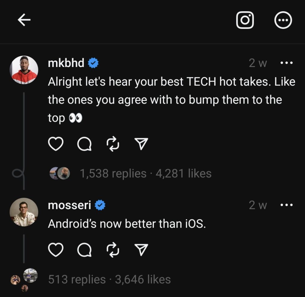 Threads - Social Nation threads adam mosseri android iOS marques brownlee mkbhd youtuber social media technology