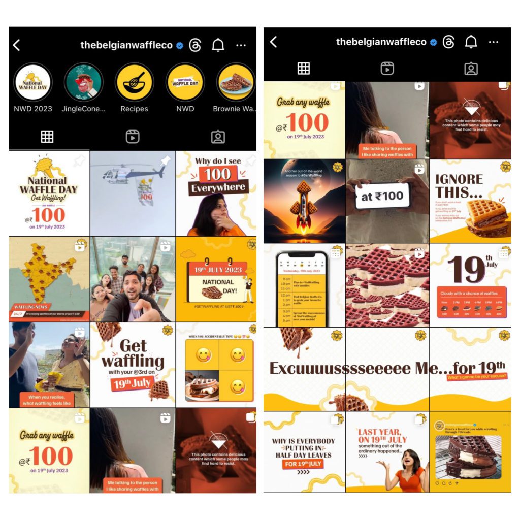 Belgian Waffle Co. national waffle day offer social media strategy campaign brands collaboration influencers instagram stores 