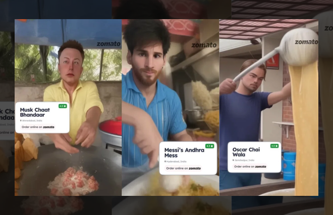 zomato - Social Nation Brands using AI images raises Ethical Questions
