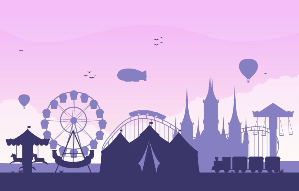 Download-Circus-and-Amusement-Park-Illustration-for-free - Social Nation Nykaaland a carnival is brought by Nykaa X BookMyShow