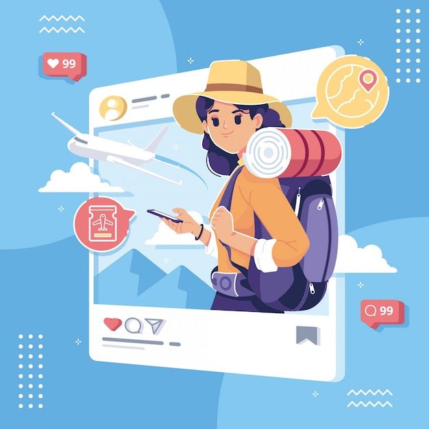 Premium-Vector-_-Happy-tourism-day-social-media-concept-illustration - Social Nation Responsible travel and influencers