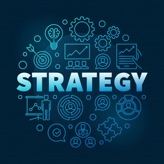 Premium-Vector-_-Vector-strategy-round-blue-outline-illustration - Social Nation ShareChat strategises with WhatsApp Branded Shares