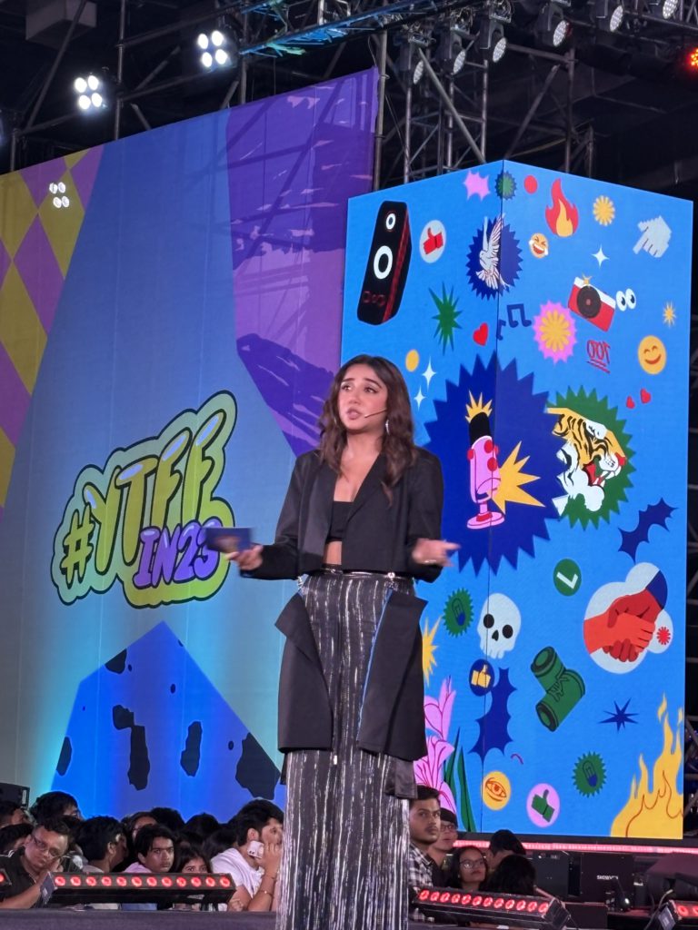 IMG_0513 - Social Nation prajakta koli mostlysane youtube fanfest ytff 2023 host