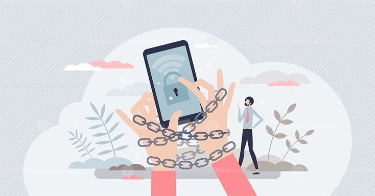 Internet-addiction-problem-as-attached-to-phone-habit-tiny-person-concept-–-VectorMine - Social Nation Why creators should not use social media for a cause