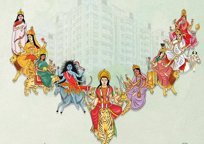 The-blessings-of-9-blissful-days-be-with-you_-Sharad-Navratri - Social Nation Navratri's history is around 9 forms of Goddess Durga