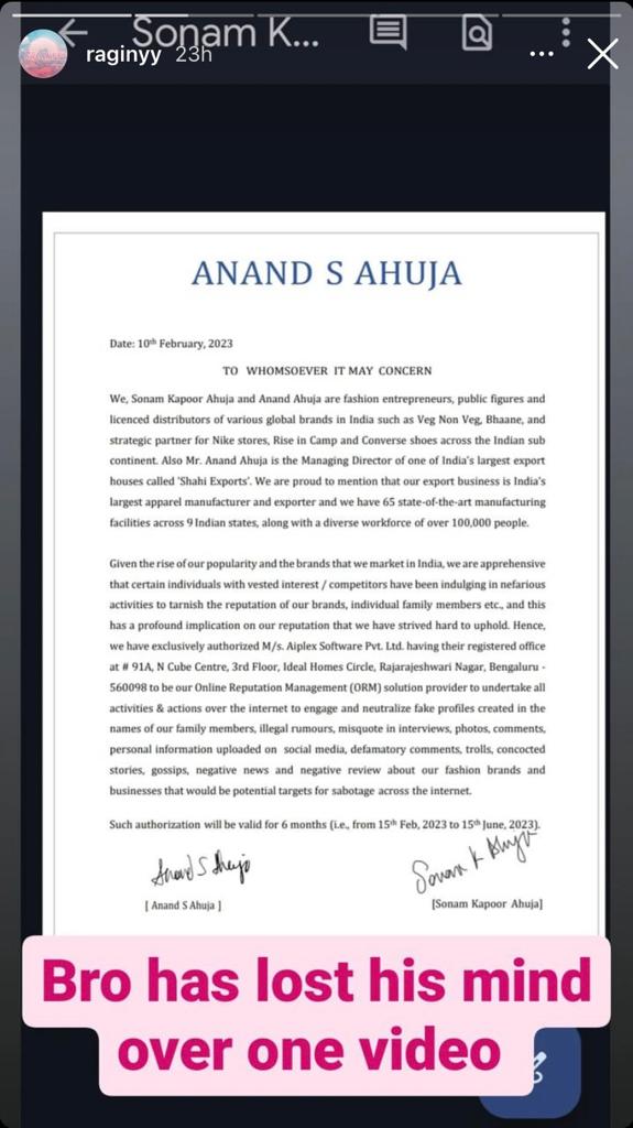 WhatsApp-Image-2023-10-12-at-1.44.02-PM-1 - Social Nation sonam kapoor anand ahuja raginyy legal notice Instagram stories