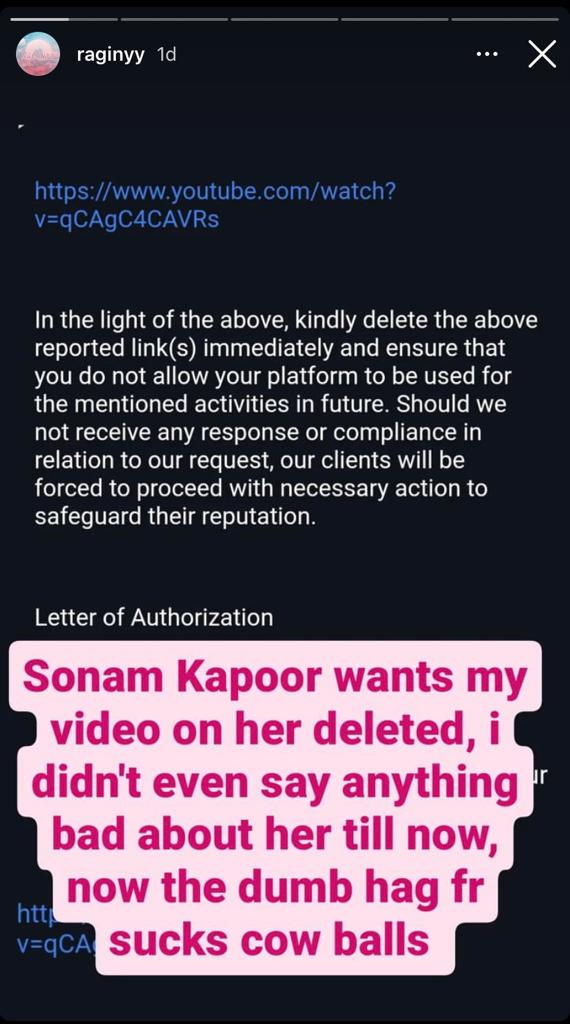 WhatsApp-Image-2023-10-12-at-1.44.02-PM - Social Nation sonam kapoor anand ahuja raginyy controversy legal notice Instagram stories