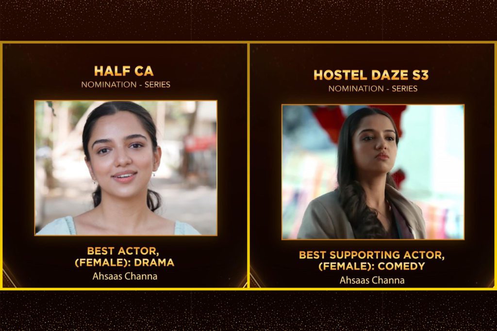 Ahsaas Channa - Social Nation 2 nominations for Ahsaas Channa at Filmfare OTT Awards