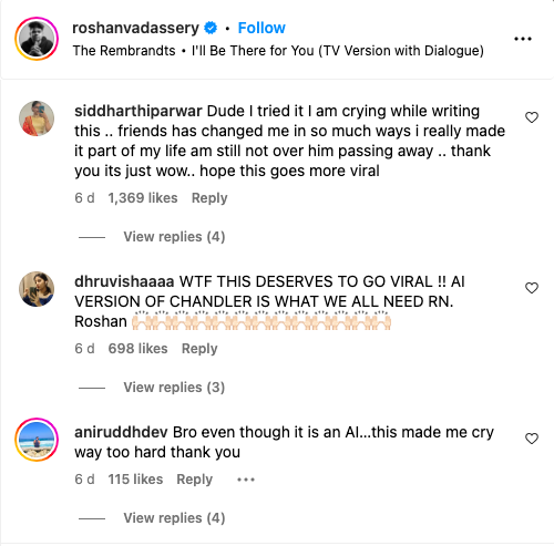 Screenshot-2023-11-07-at-7.47.00-PM - Social Nation Netizens get emotional over Roshan Vadassery's AI Tribute to Matthew Perry
