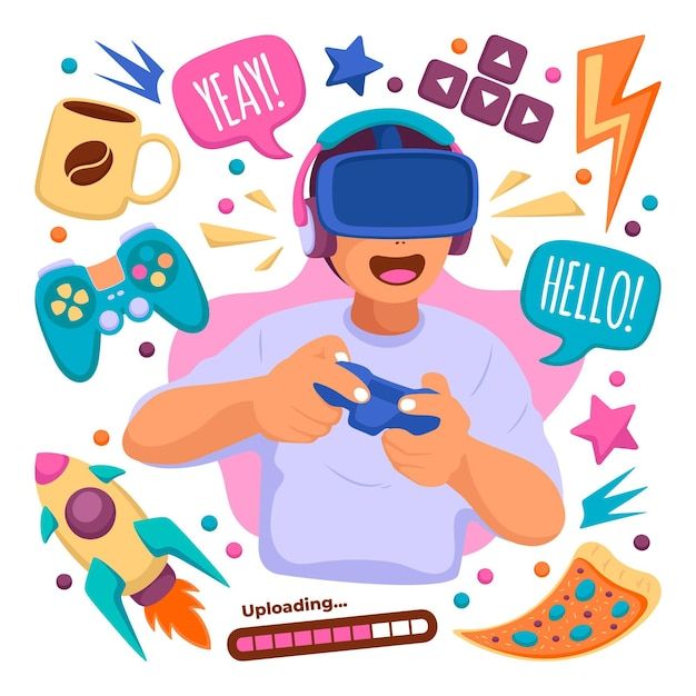 Free-Vector-_-Game-streamer-concept-elements-illustrated - Social Nation Netflix gaming universe to include Squid Game and Money Heist