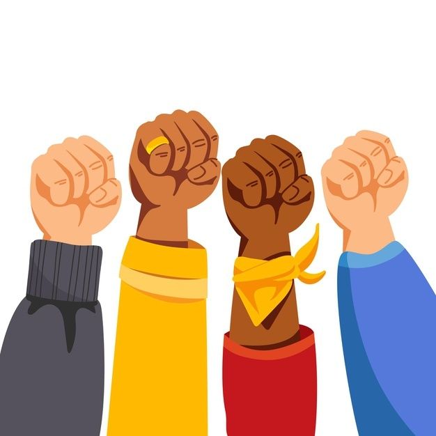 Free-Vector-_-Multiracial-raised-fists-illustration - Social Nation Not only social media or creators but we are also a part of elections 2024