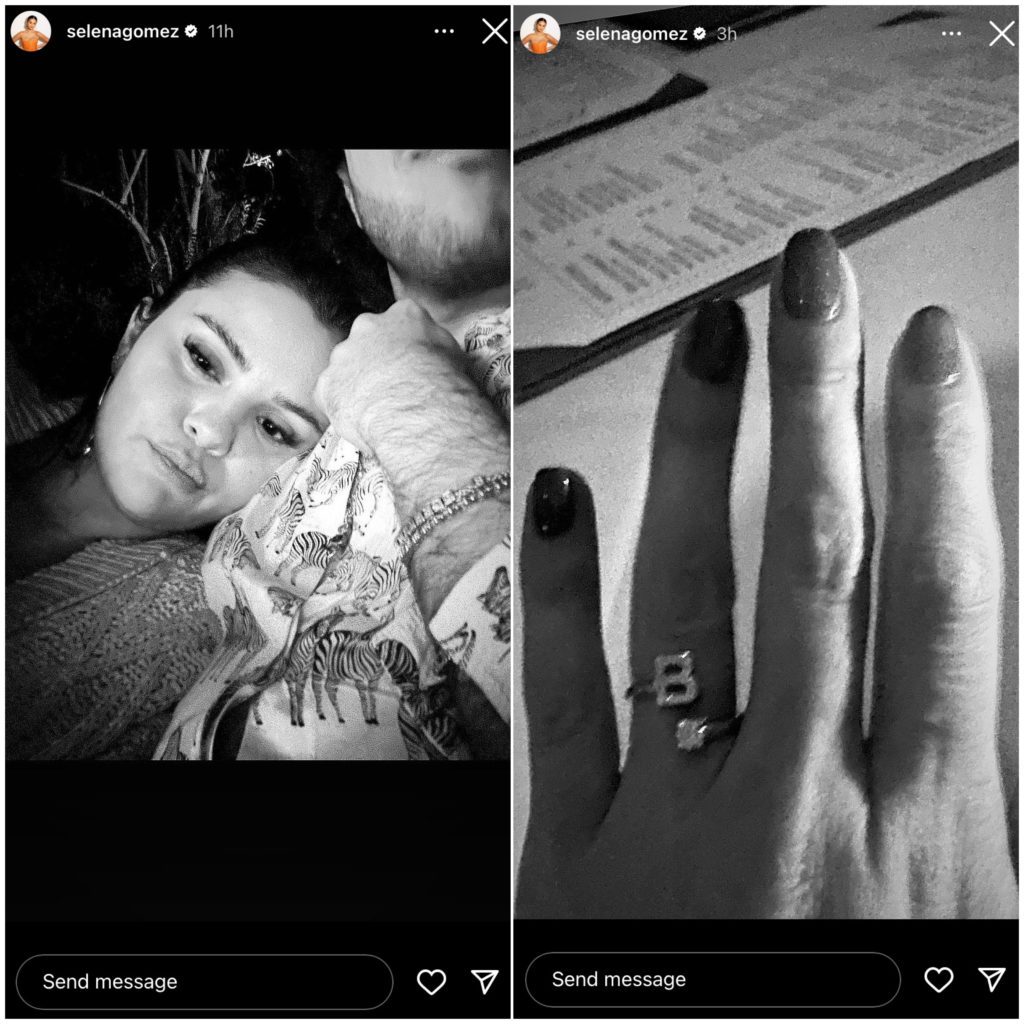 selena gomez benny blanco dating rumours instagram story