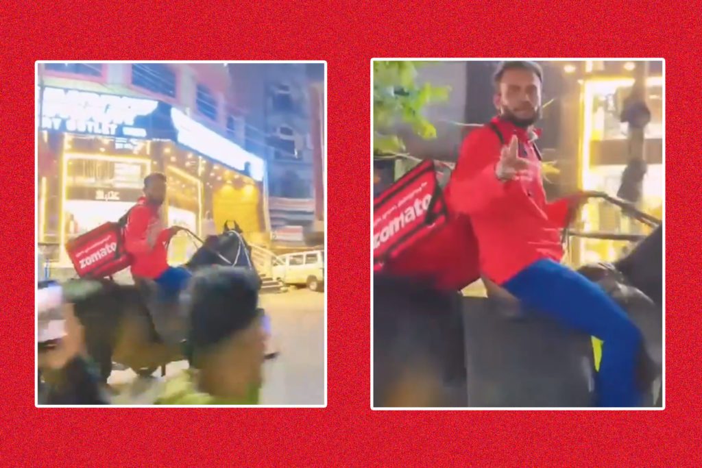 Zomato delivery - Social Nation Viral video of Zomato Delivery Executive on horse