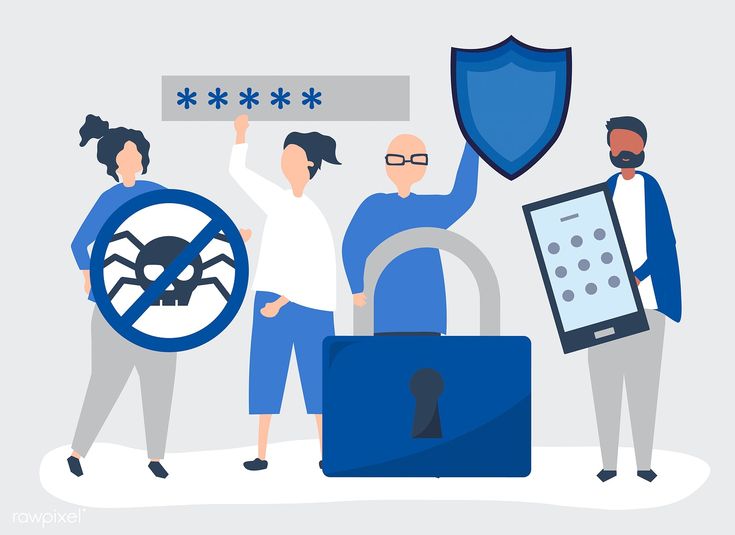 Download-premium-vector-of-Illustration-of-people-with-privacy-and-security-icons-by-filmful-about-hacking-access-avatar-character-and-computer-478781 - Social Nation Google to phase out third-party cookies in 2024 for better security