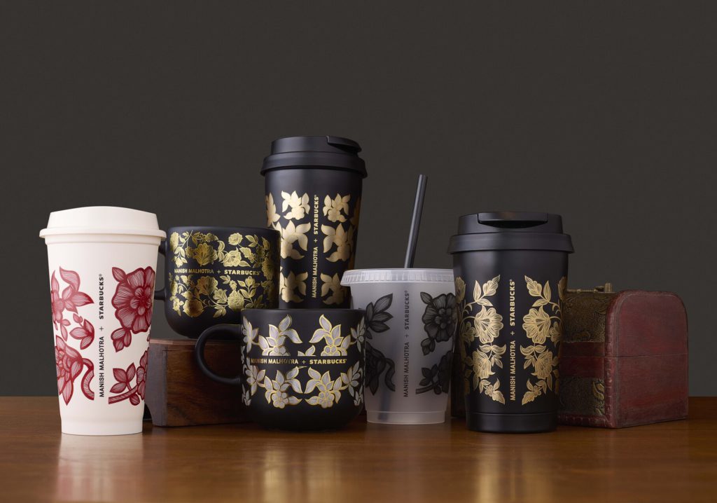 Manish-Malhotra-Starbucks-Merchandise-1 - Social Nation Manish Malhotra Starbucks India Limited-Edition Drinkware Collection coffee cups mugs kashmiri motifs