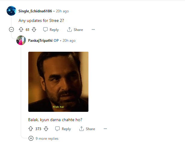 pt-ama - Social Nation Pankaj Tripathi Main ATAL Hoon movie Reddit AMA ask me anything session questions answers stree 2