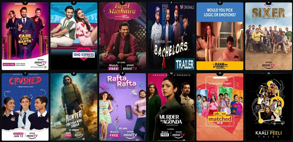 amazon miniTV genres content