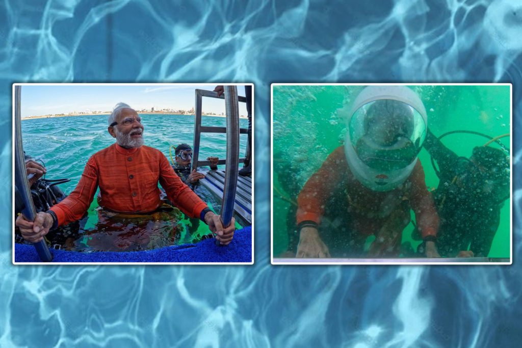 Narendra Modi's Dive in Dwarka - Social Nation Social Media Reacts to PM Narendra Modi's Scuba Dive In Dwarka