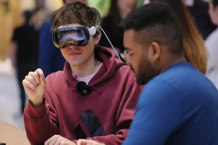 Apple Vision Pro launch US flagship store CEO Tim Cook wearable technology headset