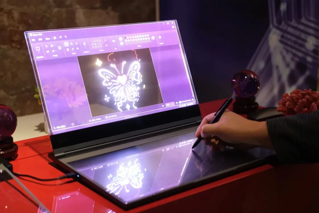 ThinkBook-Transparent-Display-Laptop-2 - Social Nation Lenovo Thinkbook transparent laptop proof of concept prototype display keyboard stylus
