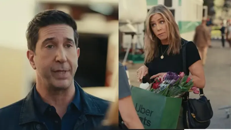 Uber Eats new Super Bowl ad Jennifer Aniston David Schwimmer Ross and Rachel Friends
