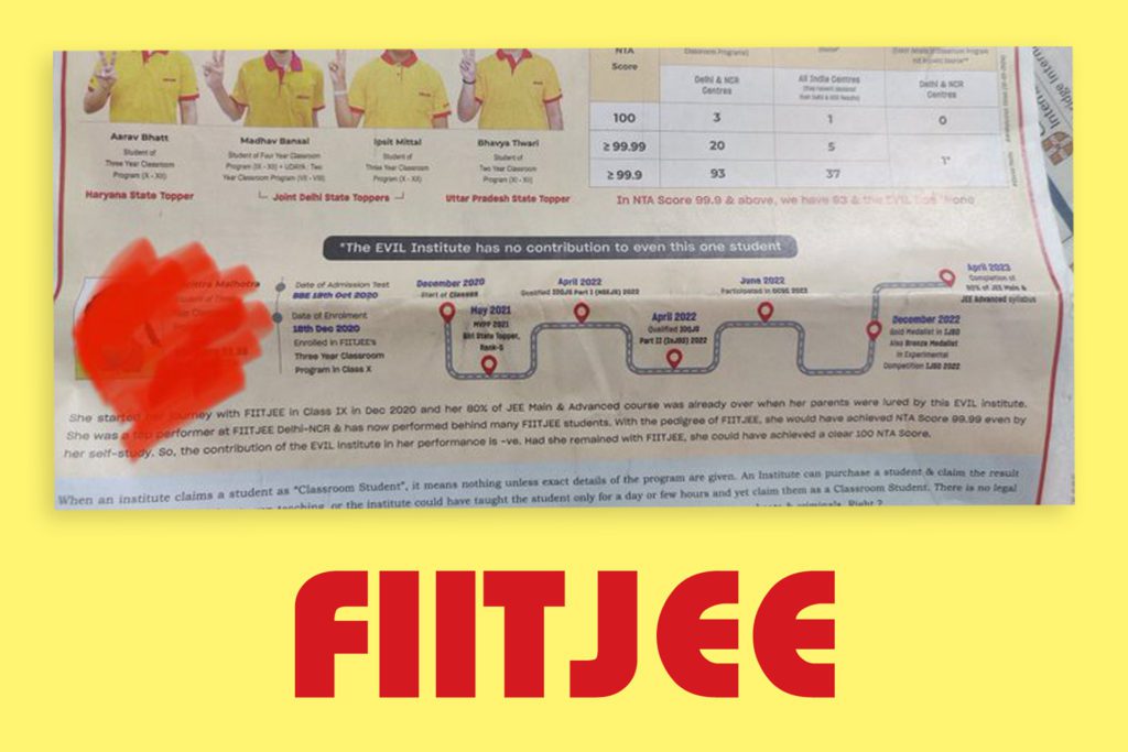 Social media erupt in backlash after FIITJEE advertisement