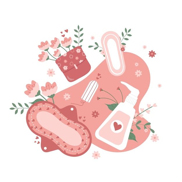 Premium-Vector-_-Flat-menstrual-design-concept-with-feminine-hygiene-items-and-pads-on-pink-background-vector - Social Nation Diya Mukhedkar of Nua shares Menstrual Hygiene tips