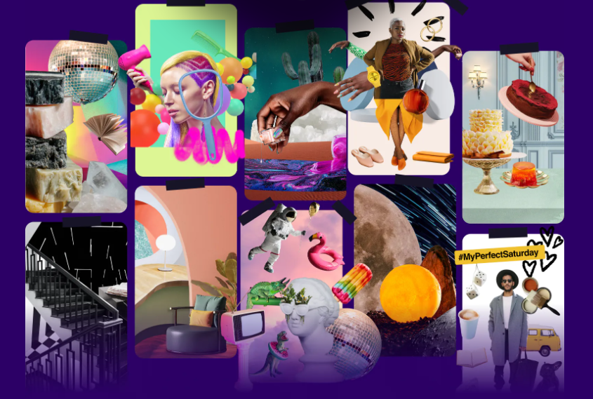 Shuffles by Pinterest app creative collective collage cut out images Gen-Z images library phone camera