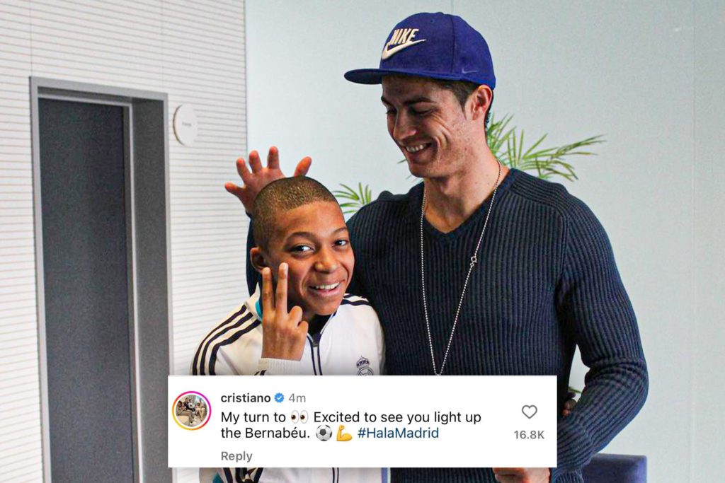 Most liked Instagram comment - Social Nation Ronaldo sets new Instagram record for most liked comment on Mbappe's post