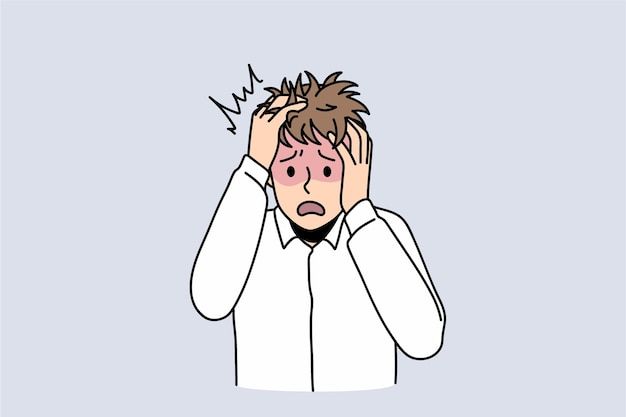 Premium-Vector-_-Anxious-man-feel-stressed-suffer-from-panic-attack - Social Nation Public Breakups and the impact on non-famous partner