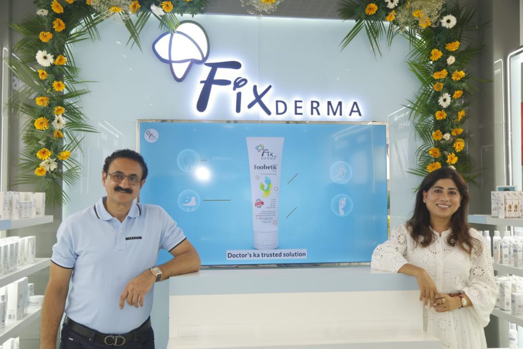 Fixderma derma skincare brand first retail store products Gurugram Ms. Shaily Mehrotra Mr. Preetam Jena