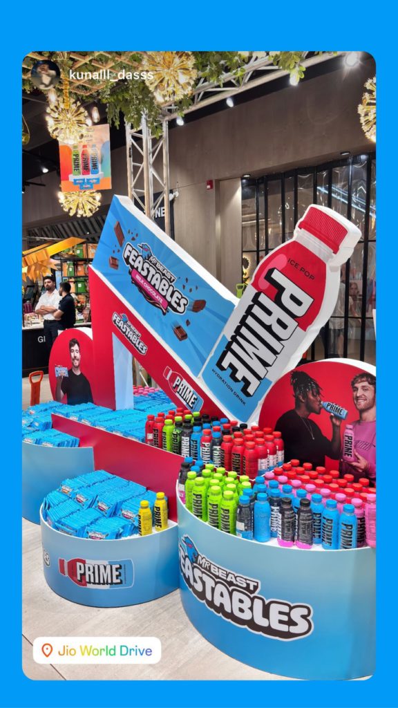 MrBeast KSI Logan Paul global YouTubers in India Feastables PRIME Hydration drink launch Mumbai CarryMinati