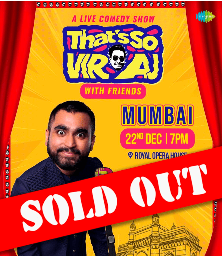 viraj ghelani content creator comedian Gujarati stand-up shows Royal Opera House Mumbai tickets sold-out