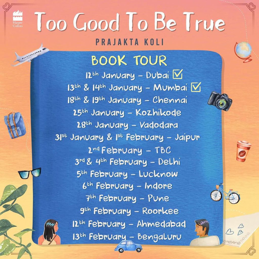Prajakta Koli Mostly Sane Book Tour Too Good To Be True Aman Avani creator author from the creator-verse content social media