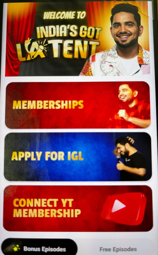 igl - Social Nation Samay Raina India's Got Latent app stand-up comedian roast comedy YouTube viral trending from the creator verse content creator